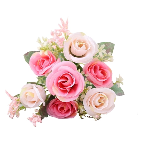 Puntoco 1PCS Western Roses Artificial Flowers Bouquet Faux Floral Arrangement for Wedding Decoration Living Room Ornament and Scene Layout -12.6in