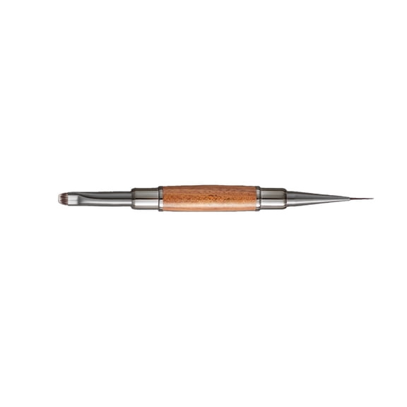 Puntoco 1PCS Wooden Double Tip Nail Art Pen Multi Functional Coloring Brush Wood Pole Pulling Pen Professional Manicure Tool -5.71IN