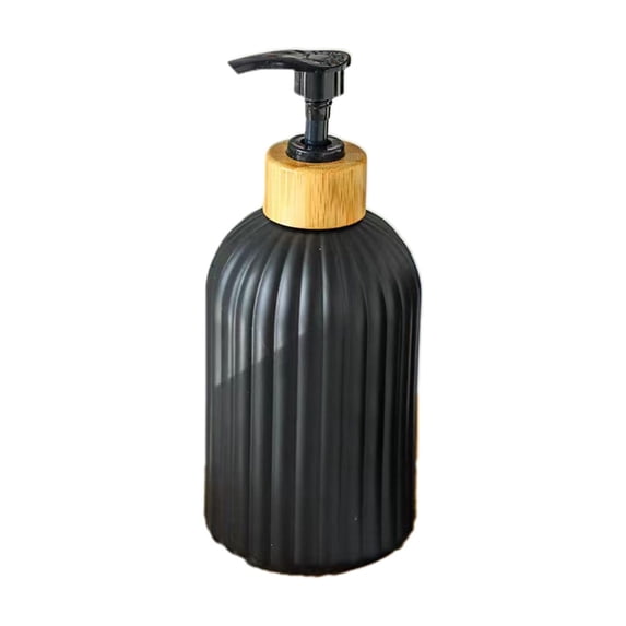 Puntoco 1Pack Glass Soap Dispenser Bottle with Pump, 14 Oz Refillable Liquid Hand Jar Dispenser for Bathroom, Countertop, Kitchen, Laundry Room