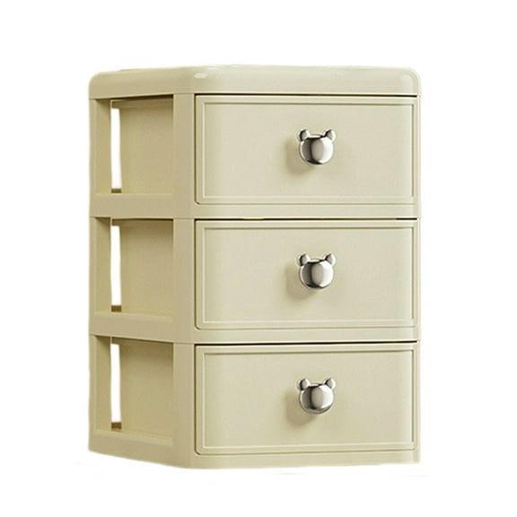 Puntoco 1Pcs Mini Drawer Organizer Small Organizer 3nd floor Plastic Desktop Craft Storage Box for office Home Room Jewelry Cosmetics Collection