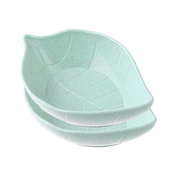 Puntoco 2PCS Wheat Straw Leaf Plates, Creative Japanese Style Snack Dish, Vinegar Soy Pickle Plate, Eco‑Friendly Tableware and Gift -4.33*2.76IN