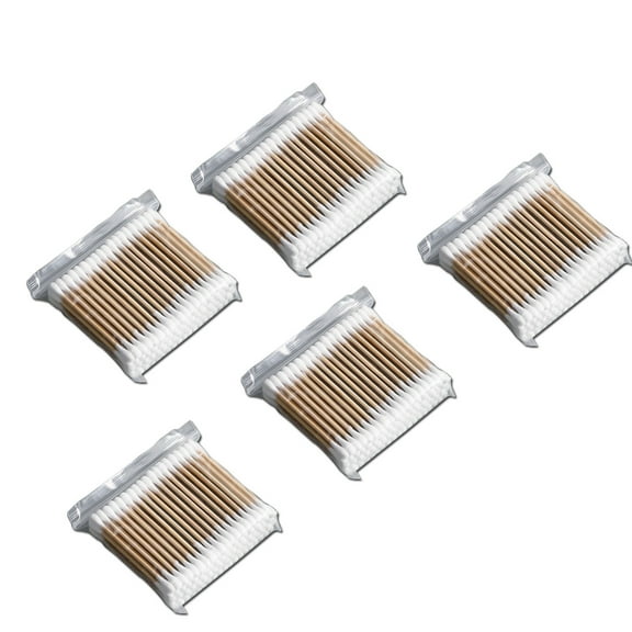 Puntoco 500 Count Swabs Double Round Head Swabs Natural Swabs Ear Swabs Suitable for Makeup Travel Daily Cleaning