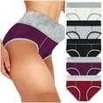 thumbnail image 1 of Puntoco 5PC Women Solid Color Patchwork Briefs Panties Underwear Bikini Underpants Multicolor 6(L), 1 of 9