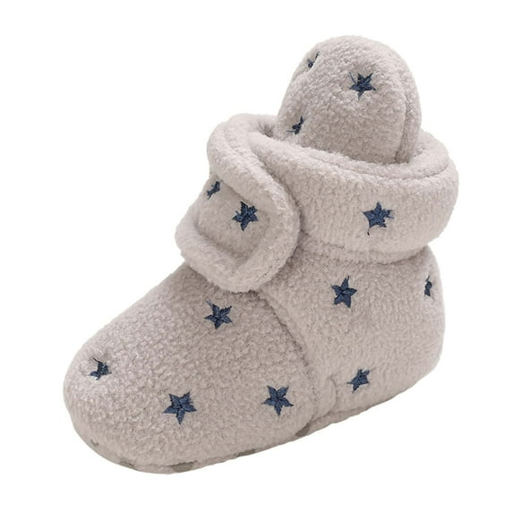 Puntoco Baby Boy Girl Fleece Soft Boots Non-Slip Newborn First Walker Winter Warm Crib Shoes Kids Shoes Clearance