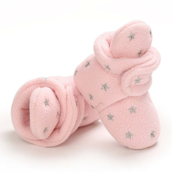 Puntoco Baby Boy Girl Fleece Soft Boots Non-Slip Newborn First Walker Winter Warm Crib Shoes Kids Shoes