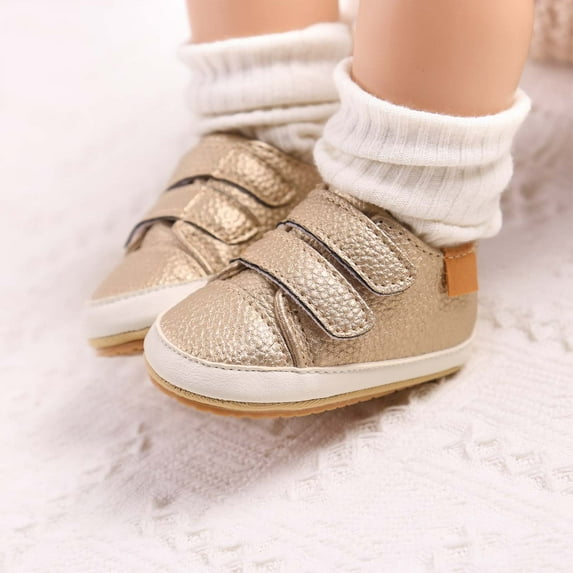 Puntoco Baby Boys Girls High Top Ankle PU Leather Sneakers Soft Rubber Sole Infant Moccasins Newborn Oxford Loafers Anti-Slip Toddler Wedding Uniform Dress Shoes Kids Shoes Clearance