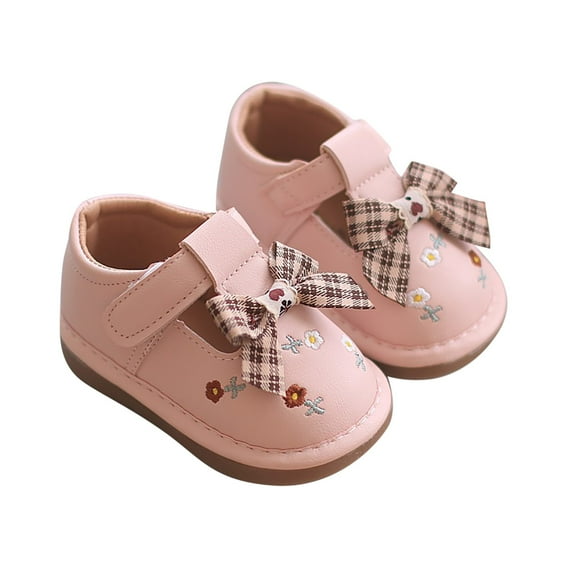 Puntoco Baby Boys Girls Pu Leather Hard Bottom Walking Sneakers Toddler Rubber Sole First Walkers Infant Cartoon Slippers Crib Shoes Kids Shoes