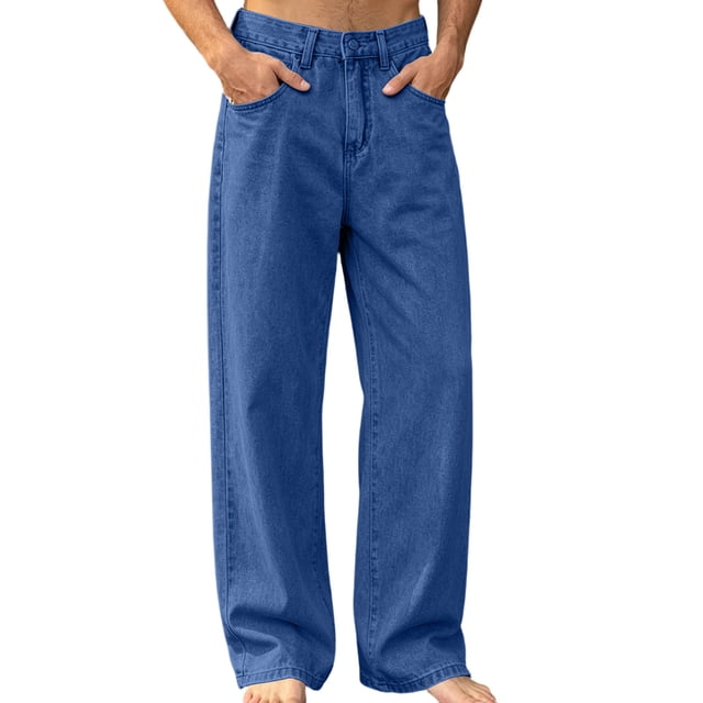 Jean Leg Sticker Puntoco Baggy Jeans for Men Y2K Streetwear Vintage Wide Leg Loose Fit ...