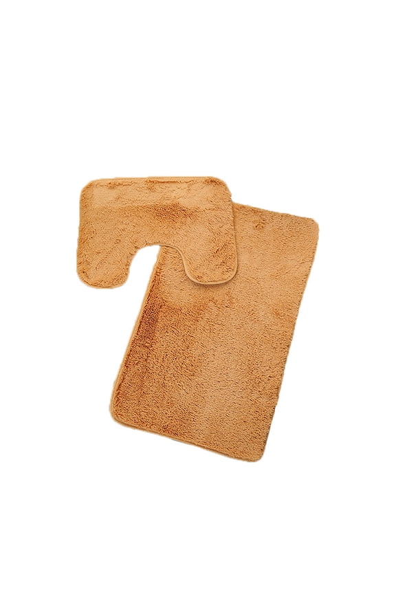 Bath Rugs Plain Solid Color Orange Polyester Bath Rugs, 19" x 30" (3 Count)