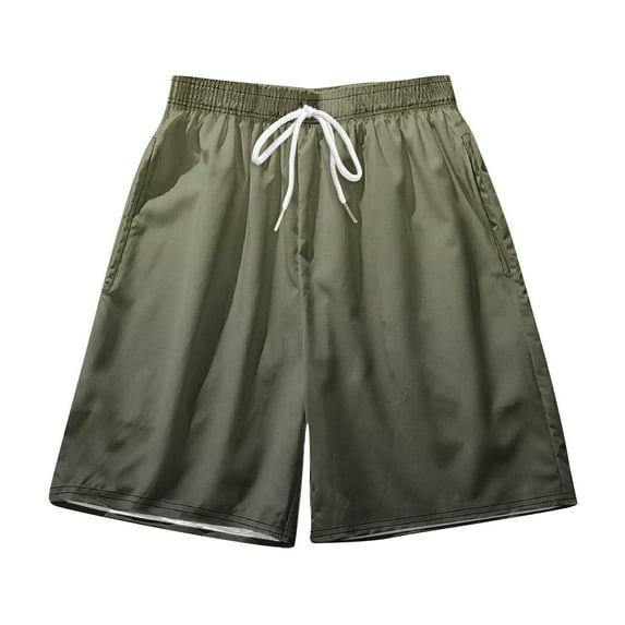 Puntoco Beach Shorts Pants,Men Casual Fashion Hawaiian Print Shorts with Pockets Elastic Waist Beach Pants Army Green 22(XXXXXXXL)