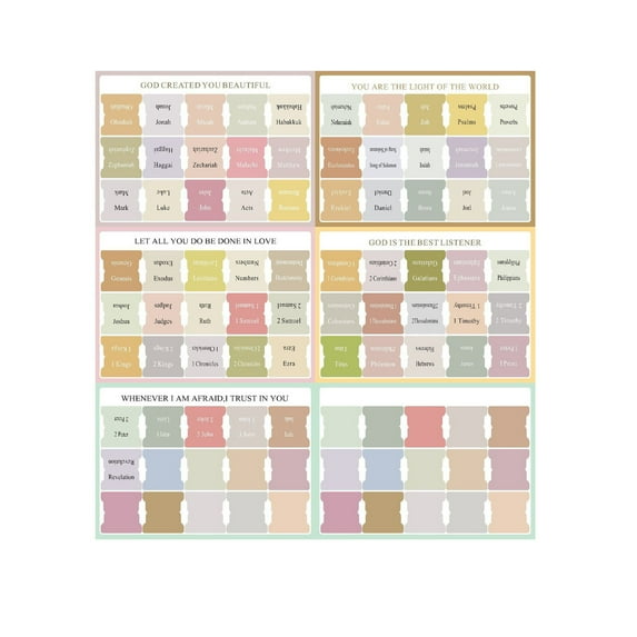 Puntoco Bible Tabs with Unique Stickers, Bible Tabs for Women, Laminated Bible Tabs, Christian Gifts, Large Print Bible Tabs for Easy Navigation, Bible Book Index Tabs Labels, Bible Study Supplies