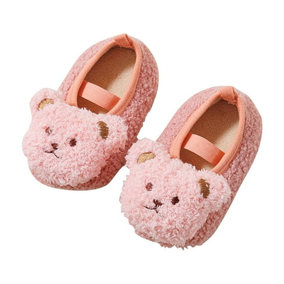 Puntoco Boys Girls Cartoon Animals House Slippers Fuzzy Warm Alpaca Slippers Toddler Kids Indoor Bedroom Shoes Kids Shoes Clearance