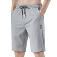 thumbnail image 1 of Puntoco Cargo Stretch Short Pants,Men'S Fashion Summer Drawstring Elastic Waist Casual Solid Color Classic Half Short Pants Gray 12(XXL), 1 of 2