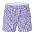 thumbnail image 1 of Puntoco Cargo Sweat Shorts Pants,Men'S 100% Cotton Woven Pajama Shorts, Lightweight Pajama Shorts with Big Pockets for Men Plaid Pj Bottoms Gray 6(L), 1 of 2