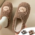 thumbnail image 1 of Puntoco Cartoon Bear Cotton Closed Toe Slippers, Home Indoor Outdoor Warm Non-Slip Sandals Soft Bottom Plush Slides for Women Men, 1 of 7