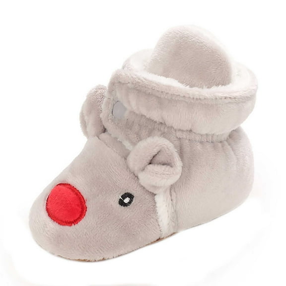 Puntoco Christmas Newborn Baby Boots Soft Anti-Slip Sole Warm Winter Snow Booties Toddler Infant Girls Boys Moccasins Prewalker Shoes Kids Shoes