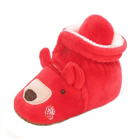 Puntoco Christmas Newborn Baby Boots Soft Anti-Slip Sole Warm Winter Snow Booties Toddler Infant Girls Boys Moccasins Prewalker Shoes Kids Shoes