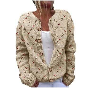 Puntoco Christmas Tops for Women 2024 Women's Cardigan Long Sleeve Hollowed Out Solid Color Casual Jacket Multicolor 12(XXL)