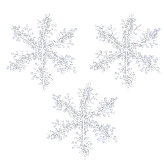 Puntoco Christmas Tree Decoration Pendant Snowflake Colorful Plastic Snowflake Christmas Day Christmas Tree Accessories