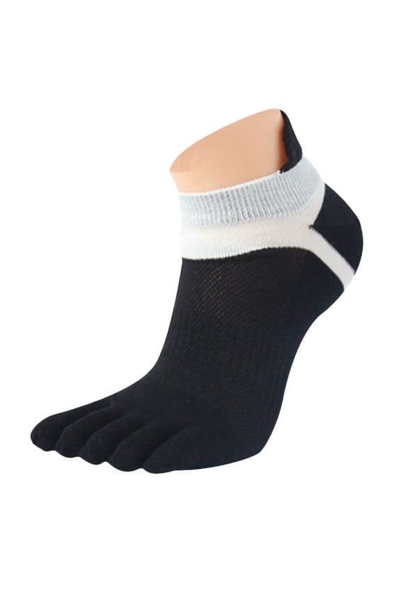 Clearance 1 Pair Menmesh Meias Sports Running Five Finger Toe Socks Bk