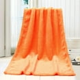 thumbnail image 1 of Puntoco Clearance 17.71 x 25.59 inch Solid Soft Throw Kids Blanket Warm Coral Plaid Blankets Flannel Orange, 1 of 4