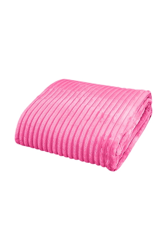 Clearance 27X39In Flannel Blanket Soft Warm Cozy Bed Blanket Plush Sofa Throw Blanket Hot Pink