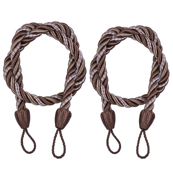Puntoco Clearance 2Pcs Ropes Tie Backs for Window Curtain Cord Buckle Tiebacks Tie Backs Coffee
