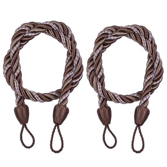 Puntoco Clearance 2Pcs Ropes Tie Backs for Window Curtain Cord Buckle Tiebacks Tie Backs Coffee