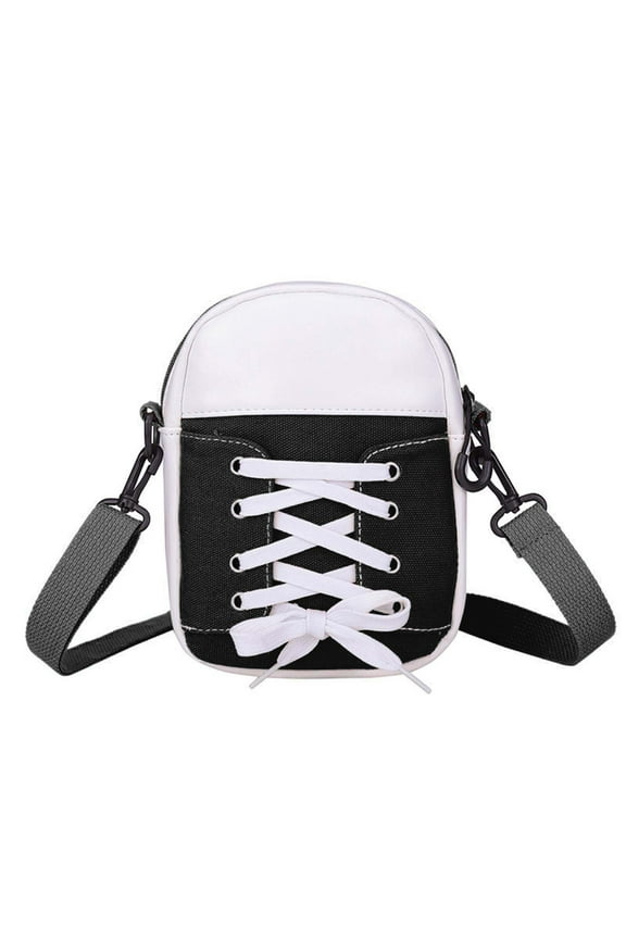 Clearance Backpack Simulation Beach Boho Sneaker Shoulder Bag Stripes Paneled Canvas Crossbody Bag