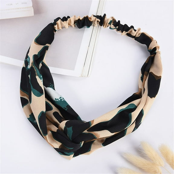 Puntoco Clearance Boho Leopard Twist Knot Headband Elastic Wrap Turban Hair Band Yoga Sport Ladies