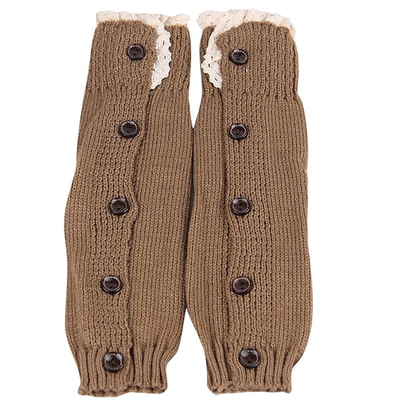 Puntoco Clearance Children Boot Cuffs Winter Buttons Knit Leg Warmers Boot Topper Socks 2 Pairs