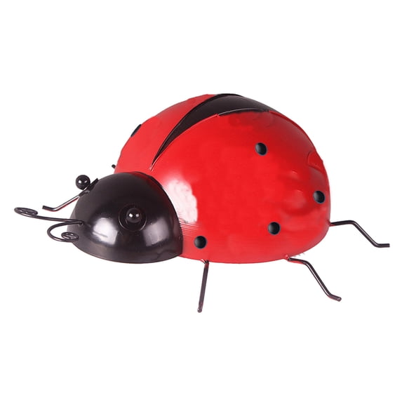 Puntoco Clearance Garden Beetle Art Outdoor Garden Backyard Metal Animal Decoration Gift 10X10Cm Rollback Red