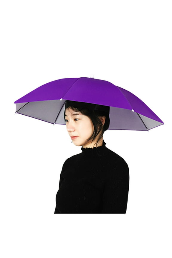 Clearance Windproof and Rainproof Fishing Umbrella Hat Head Wearing Umbrella Sunscreen Folding Head Umbrella Hat