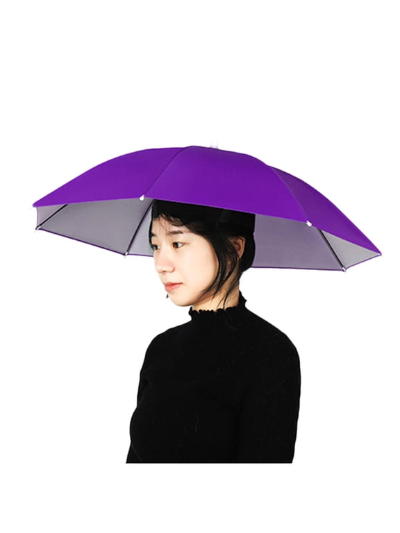 Clearance Windproof and Rainproof Fishing Umbrella Hat Head Wearing Umbrella Sunscreen Folding Head Umbrella Hat