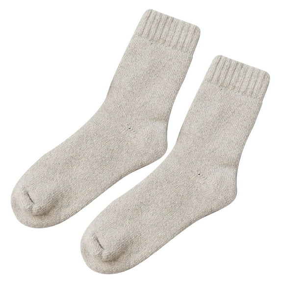 Puntoco Clearance Winter Super Thick Plus Fleece Wool Socks Men'S Warm Wool Socks Solid Color Sock
