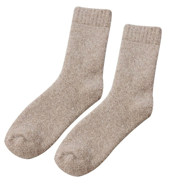 Puntoco Clearance Winter Super Thick Plus Fleece Wool Socks Men'S Warm Wool Socks Solid Color Sock