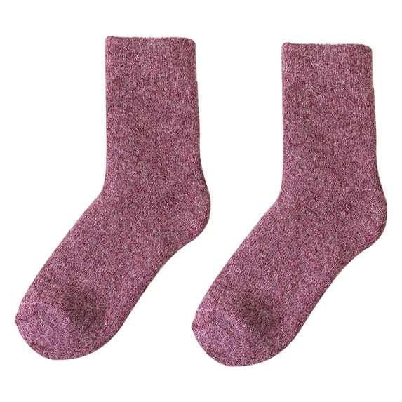 Puntoco Clearance Winter Super Thick Woolen Socks, Ladies' Warm Woolen Socks, Solid Color Socks