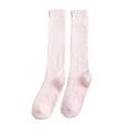 thumbnail image 1 of Puntoco Clearance Winter Women Coral Fleece Socks Middle Tube Sleeping Home Solid Calf Socks, 1 of 3