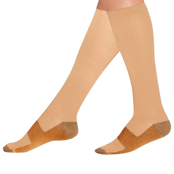 Puntoco Clearance Women&Men Compression Socks Are Best for Running Sports Stockings Socks Beige Xxl(One Size)