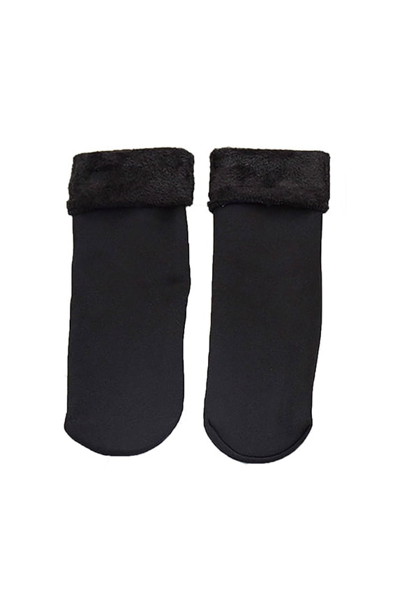 Clearance Women'S and Men'S Plush Thickened Middle Tube Warm Floor Socks Solid Color Snow Socks