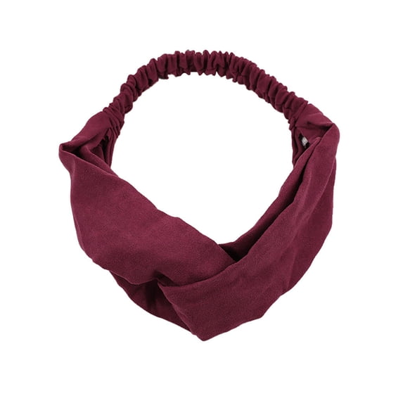 Puntoco Clearance Womens Headband Pure Color Hairband Bow Tie Velvet Wide-Brimm Headwrap Hair Band
