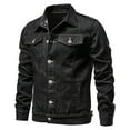 thumbnail image 1 of Puntoco Denim Jacket Men - Casual Vintage Regular Fit Button Down Trucker Style – Mens Jean Jackets Stylish Everyday Outerwear Black 6(M), 1 of 3
