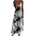 thumbnail image 1 of Puntoco Dresses for women Women Floral Summer Dress Casual Beach Dress Printed Tank Dress with Pockets Pleated Front Long Dress Black 10(XL), 1 of 5