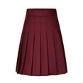 thumbnail image 1 of Puntoco Dresses for women Womens Skirt Leopard Print Midi Long Shirring Pleated Skirts High Waisted A Line Skirts Wine XL(XL), 1 of 9