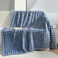 thumbnail image 1 of Puntoco Extra Large Soft Fleece Throw Blanket, 51.18x61.02in Stylish Jacquard Throw Blanket for Couch, Fuzzy Cozy Lightweight for All Season, 1 of 6