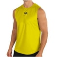 thumbnail image 1 of Puntoco Fashionable Men's Round-neck Solid Color Mesh Drying Sleeveless Yellow XL(XL), 1 of 6