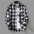 thumbnail image 1 of Puntoco Flannel Shirt for Men Plaid Button Down Long Sleeve Shirt Soft Casual Tops Black 8(XL), 1 of 6