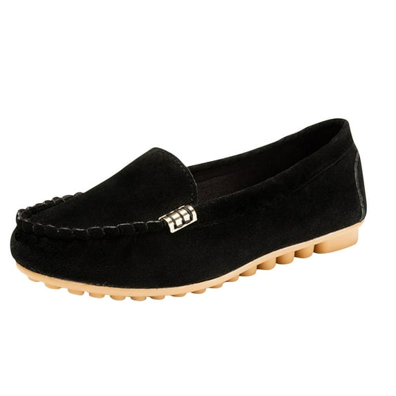 Puntoco Flat Shoes for Women Clearanc Women'S Casual Sleeve Single Shoes Beef Tendon Bottom Flat Pregnant Women Nurse Shoes Black 5.5(36)