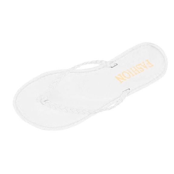 Puntoco Flip Flops for Women with Arch Support Yoga Mat Comfortable Summer Beach Walking Thong Cushion Sandals Slip On Indoor Outdoor White 6.5(38)