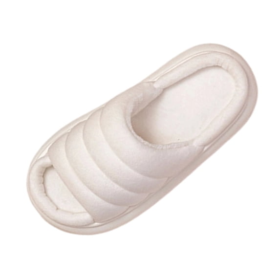 Puntoco Fuzzy Open Toe Slippers for Women Indoor Cozy Memory Foam Slip On House Slides Shoes Gifts for Womens Her Mom